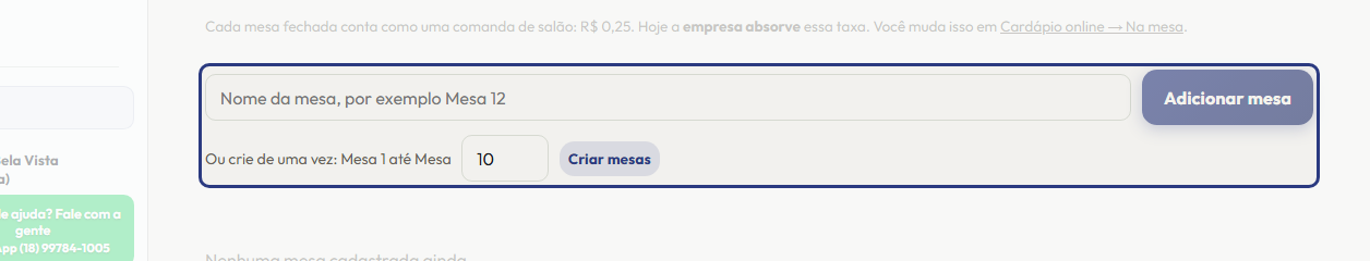 A tela do +Frella com o ponto de que o passo 2 fala em destaque