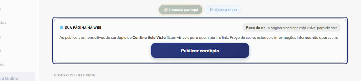 A tela do +Frella com o ponto de que o passo 4 fala em destaque