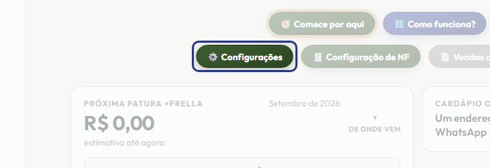 A tela do +Frella com o ponto de que o passo 10 fala em destaque
