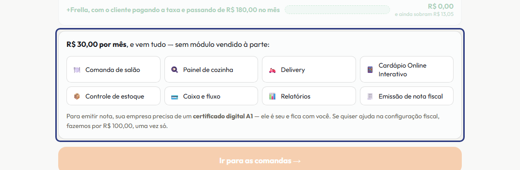 A tela do +Frella com o ponto de que o passo 23 fala em destaque