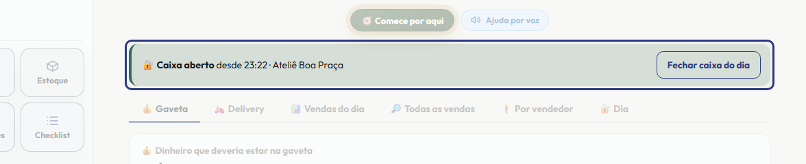 A tela do +Frella com o ponto de que o passo 1 fala em destaque