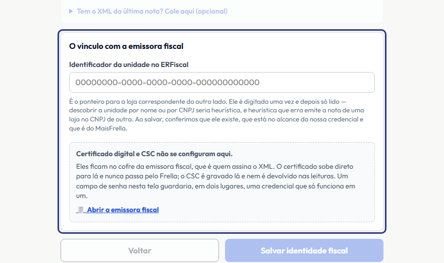 A tela do +Frella com o ponto de que o passo 6 fala em destaque