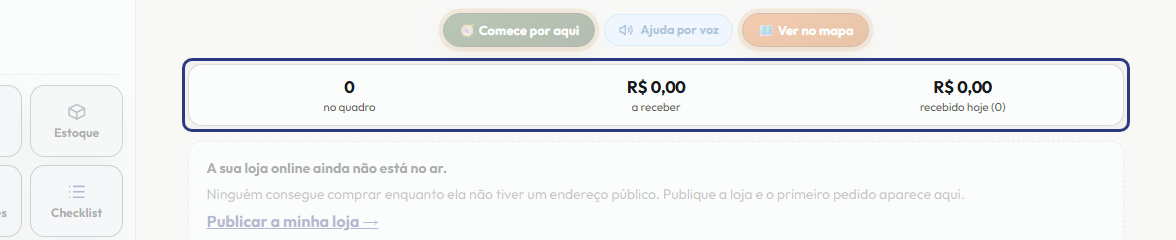 A tela do +Frella com o ponto de que o passo 1 fala em destaque