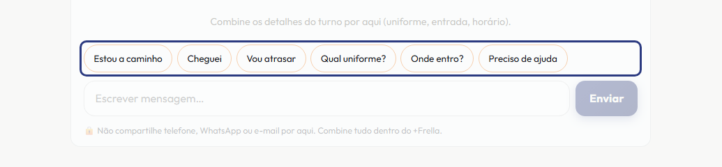 A tela do +Frella com o ponto de que o passo 2 fala em destaque