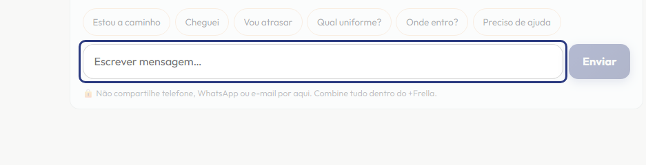 A tela do +Frella com o ponto de que o passo 3 fala em destaque