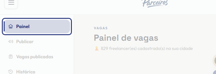 A tela do +Frella com o ponto de que o passo 2 fala em destaque