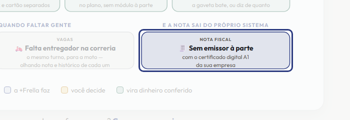 A tela do +Frella com o ponto de que o passo 15 fala em destaque