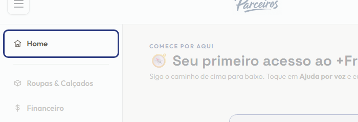 A tela do +Frella com o ponto de que o passo 1 fala em destaque