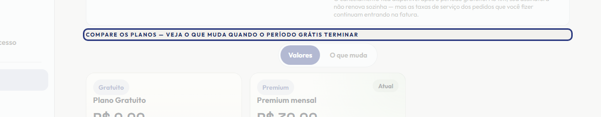 A tela do +Frella com o ponto de que o passo 3 fala em destaque