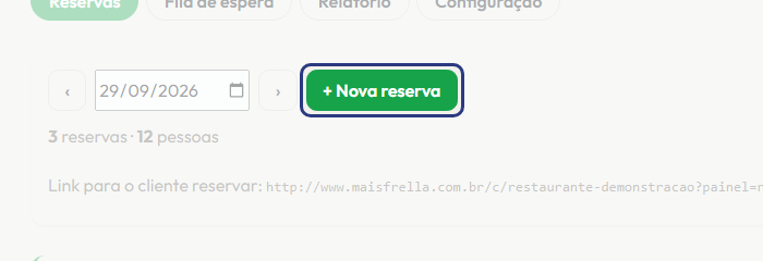 A tela do +Frella com o ponto de que o passo 3 fala em destaque